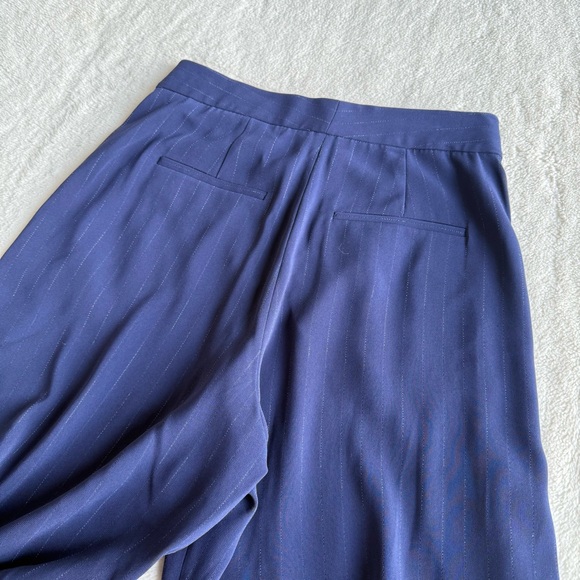 M.M. Lafleur The Zhou Culotte Navy Blue Striped Wide Leg Pants S (4) - Picture 9 of 12